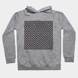 Op art pattern, black and white diagonal lines Hoodie